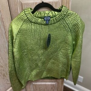 Scoop Metallic Green Sweater & Skirt